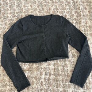 Aritzia cropped cardigan pointelle